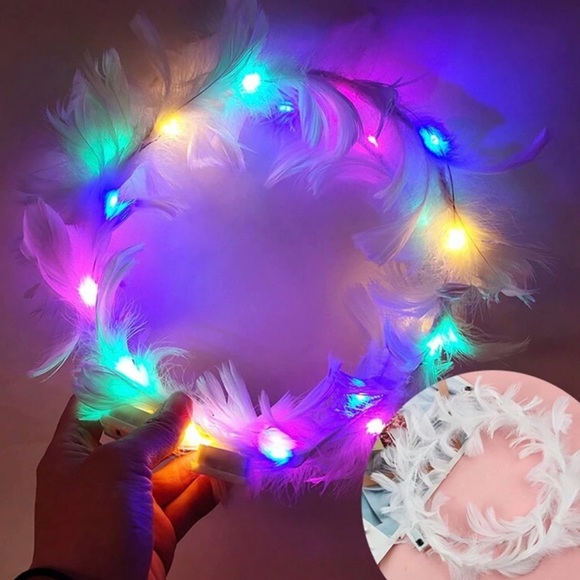LED Feather Headband - Multicolor - Picture 3 of 3